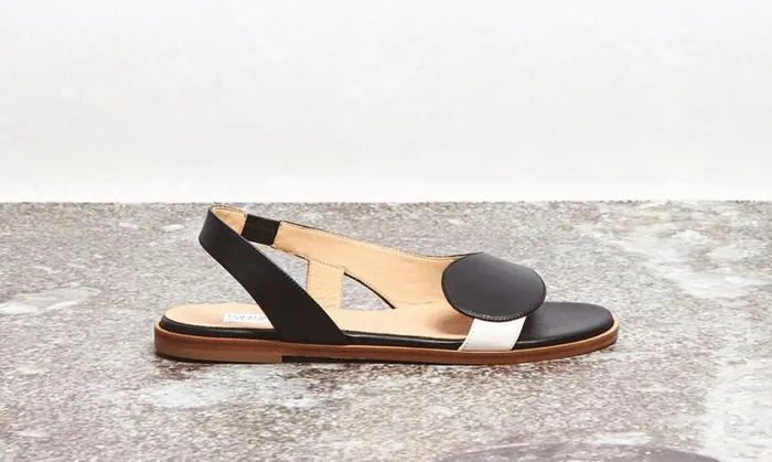 Women Sandals Gabriela Hearst Pippa Flat Sandal In Black and Ivory Leather