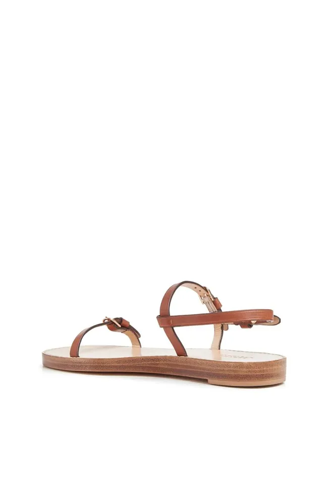 Women Sandals Gabriela Hearst Steward Flat Sandal In Cognac Leather