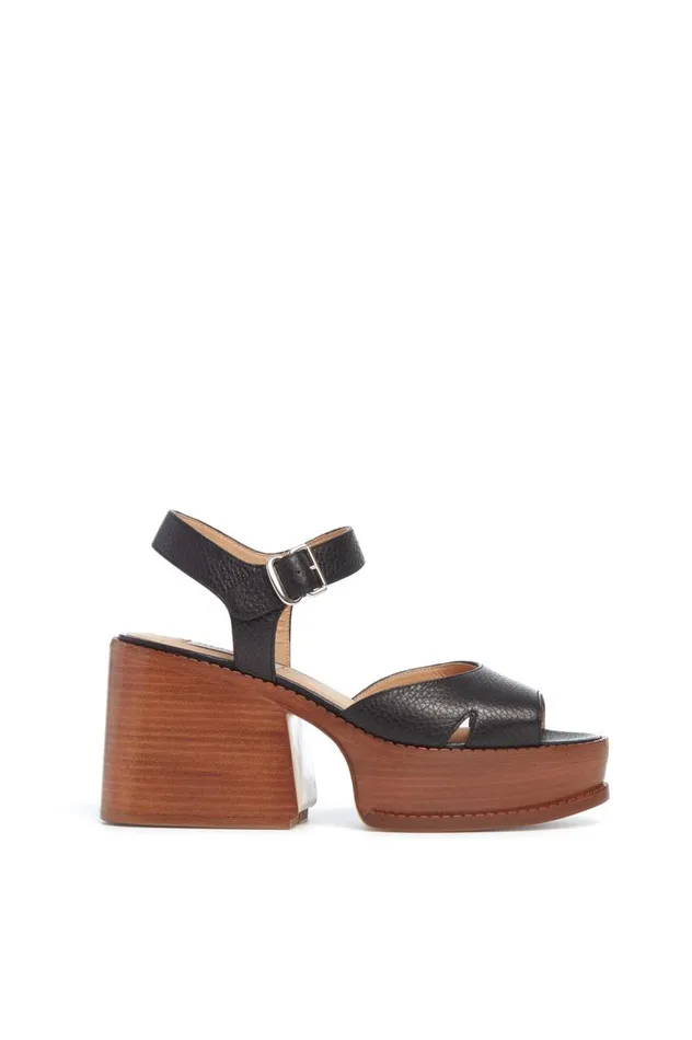 Women Sandals Gabriela Hearst Zuri Platform Sandal In Black Leather