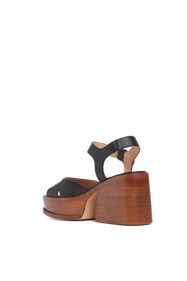 Women Sandals Gabriela Hearst Zuri Platform Sandal In Black Leather