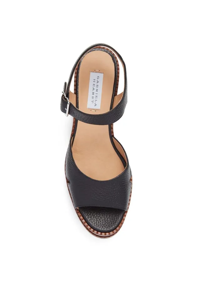 Women Sandals Gabriela Hearst Zuri Platform Sandal In Black Leather