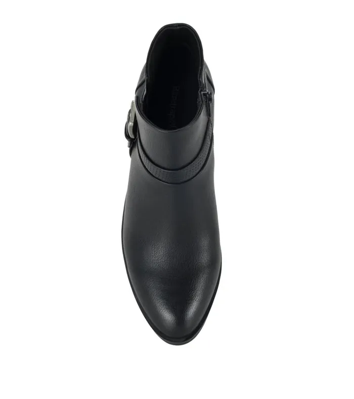 Women Santos Block Heel Bootie Black Baretraps Booties