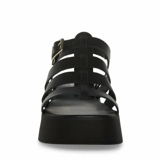 Women SARAI BLACK LEATHER Black Leather Steve Madden Sandals