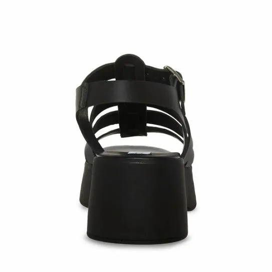 Women SARAI BLACK LEATHER Black Leather Steve Madden Sandals