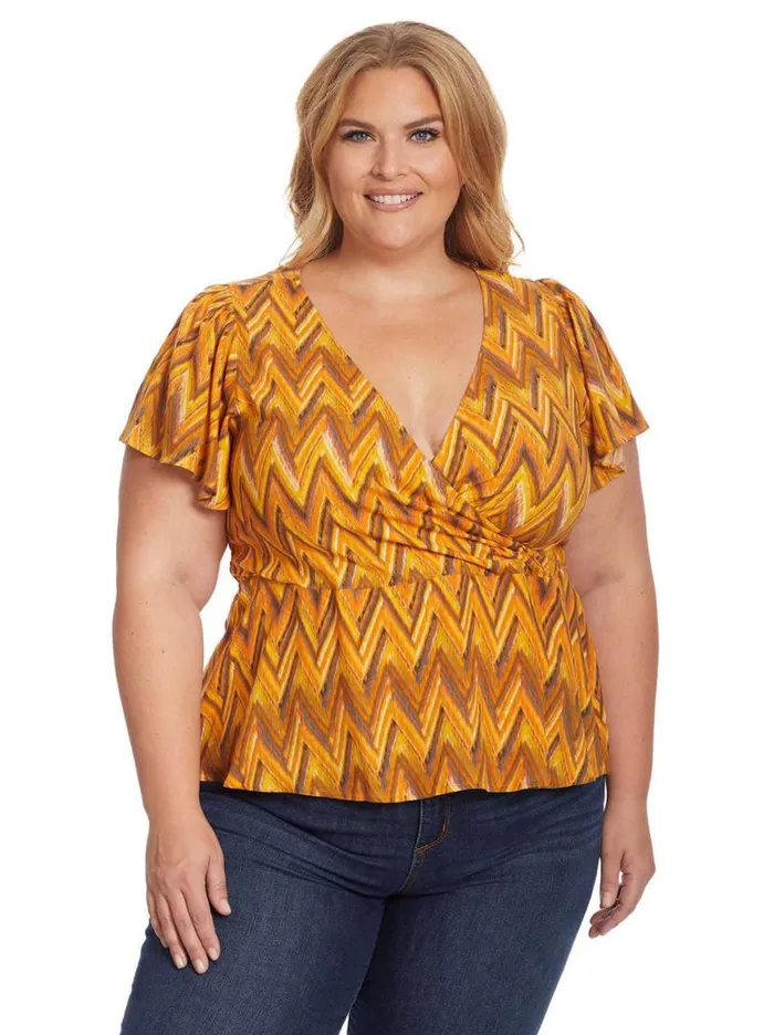 Women Sariah Top In Ikat Chevron Jessica Simpson Tops and Tees