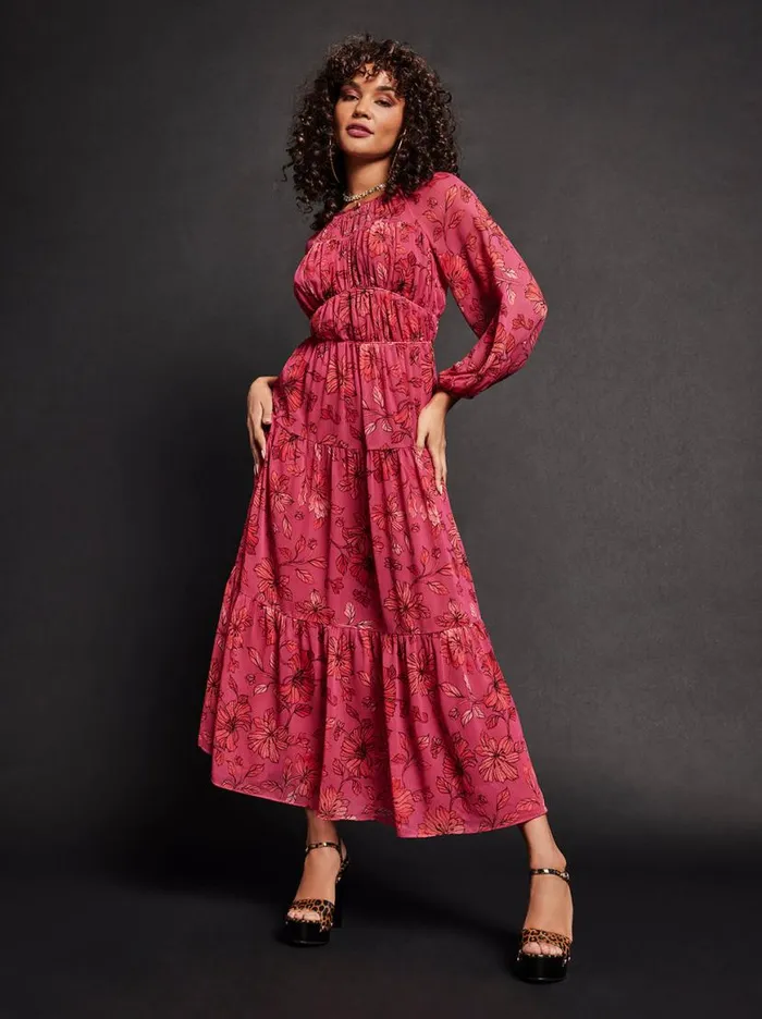 Women Sasha Maxi Dress In Outlined Blossoms Jessica Simpson Dresses