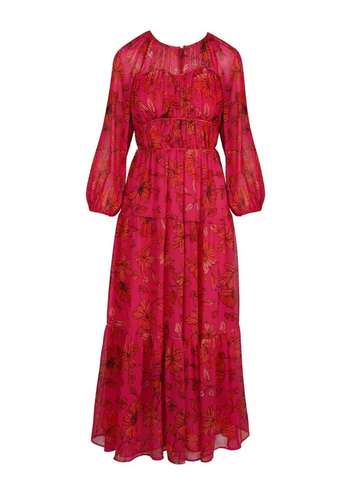 Women Sasha Maxi Dress In Outlined Blossoms Jessica Simpson Dresses