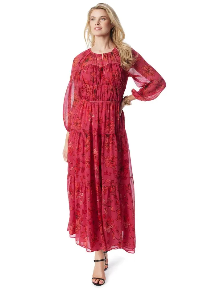 Women Sasha Maxi Dress In Outlined Blossoms Jessica Simpson Dresses