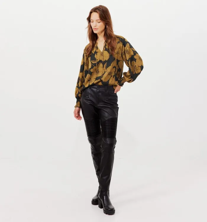 Women Satin Blouse 8211 Black Print Promod Shirts And Tunics Women Satin Blouse 8211 Black Print Promod Shirts And Tunics