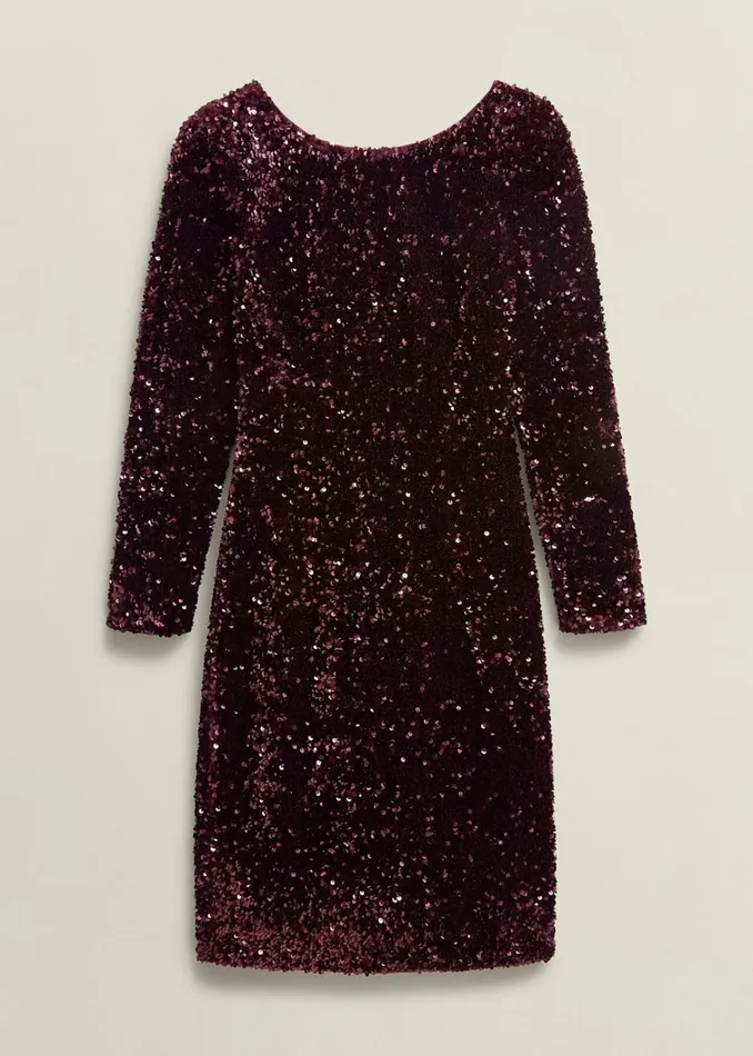 Women Sawyer Sequin Dress Warm Plum Hobbs Dresses and Jumpsuits