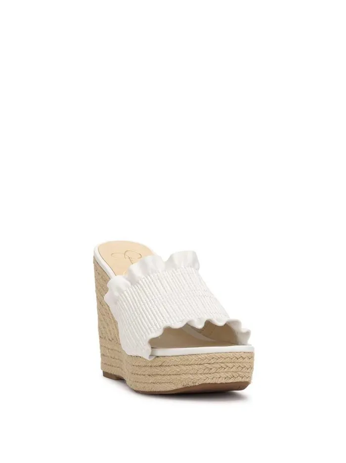 Women Serilda Espadrille Wedge In White Jessica Simpson Slides and Mules