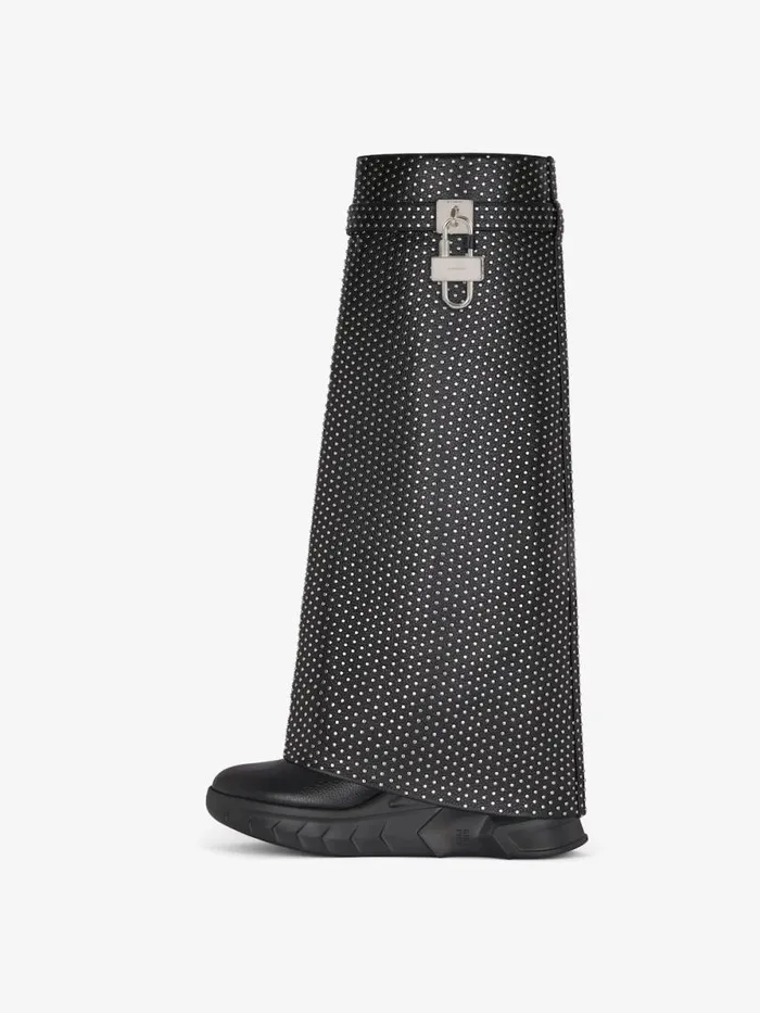 Women Shark Lock Givenchy Shark Lock Biker Boots In Grained Leather With Studs Black Women Shark Lock Givenchy Shark Lock Biker Boots In Grained Leather With Studs Black