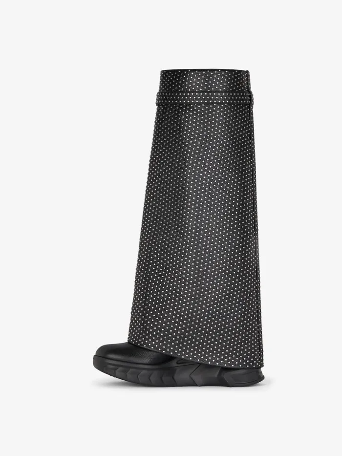 Women Shark Lock Givenchy Shark Lock Biker Boots In Grained Leather With Studs Black Women Shark Lock Givenchy Shark Lock Biker Boots In Grained Leather With Studs Black