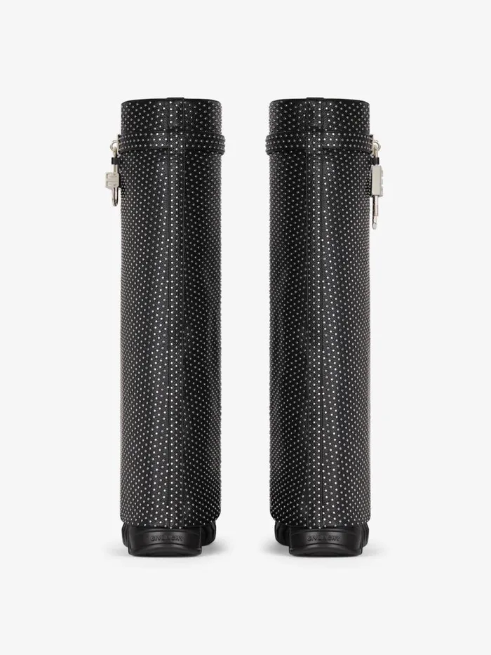Women Shark Lock Givenchy Shark Lock Biker Boots In Grained Leather With Studs Black Women Shark Lock Givenchy Shark Lock Biker Boots In Grained Leather With Studs Black