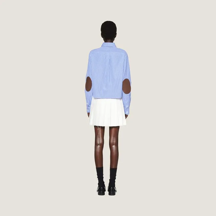 Women Shirts And Tops Miu Miu Poplin Shirt Sapphire Blue Women Shirts And Tops Miu Miu Poplin Shirt Sapphire Blue