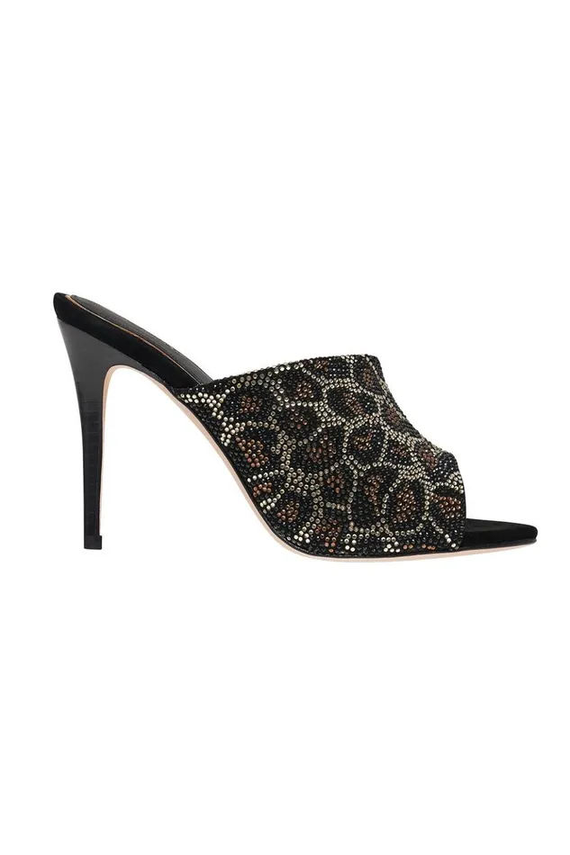 Women Shoes Camilla Crystal Animal Heeled Mule Lady Lodge