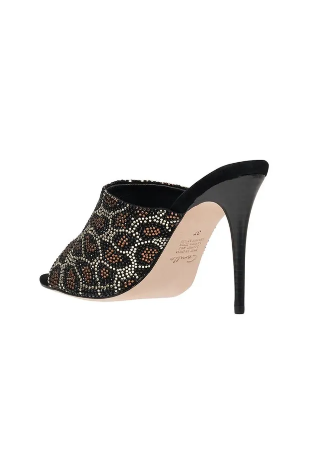 Women Shoes Camilla Crystal Animal Heeled Mule Lady Lodge