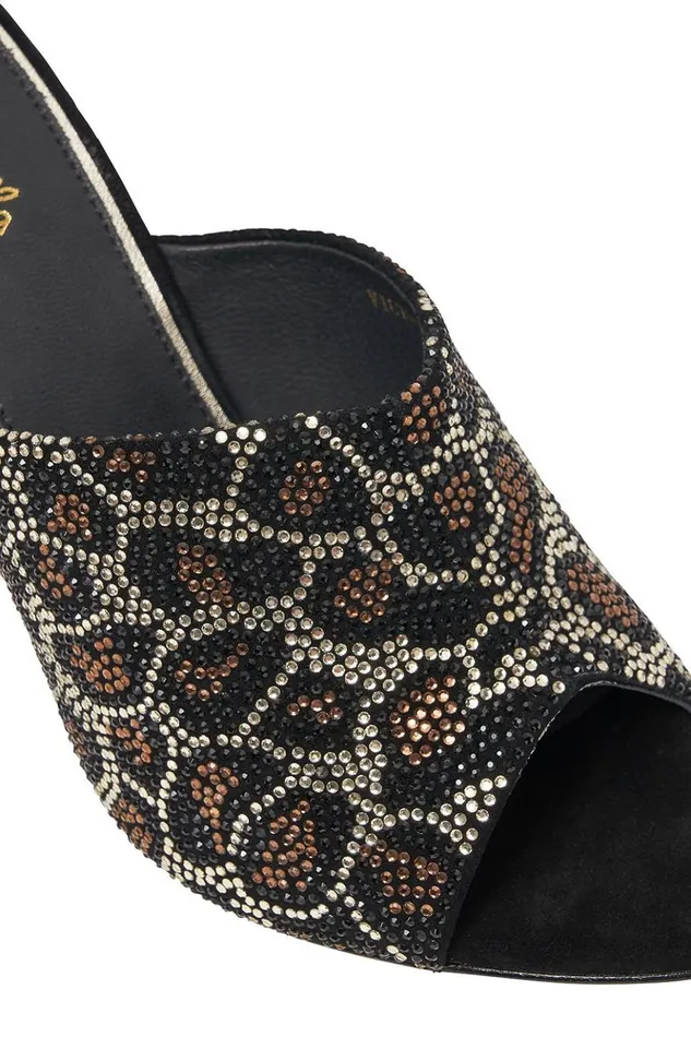 Women Shoes Camilla Crystal Animal Heeled Mule Lady Lodge