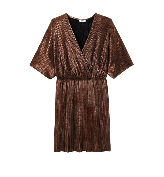 Women Short Glitzy Pleat Dress 8211 Copper Promod Dresses Women Short Glitzy Pleat Dress 8211 Copper Promod Dresses