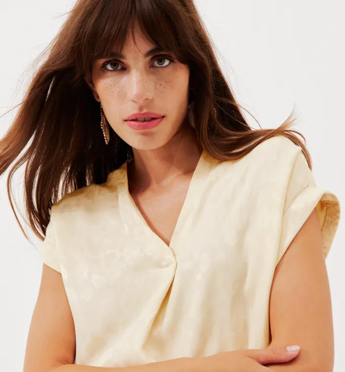 Women ShortSleeved Blouse 8211 Beige Promod Shirts And Tunics