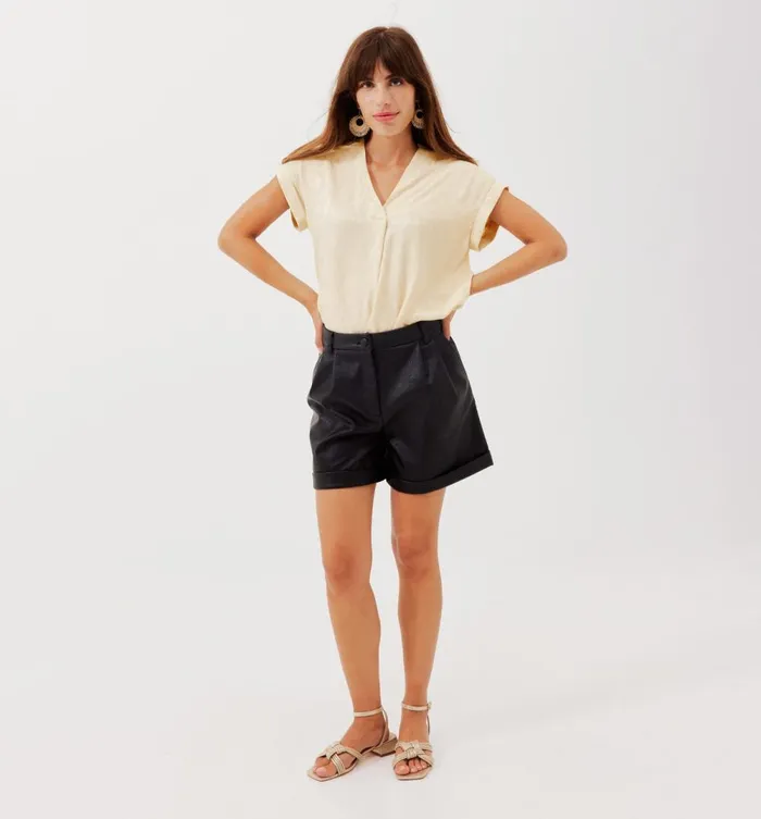 Women ShortSleeved Blouse 8211 Beige Promod Shirts And Tunics Women ShortSleeved Blouse 8211 Beige Promod Shirts And Tunics