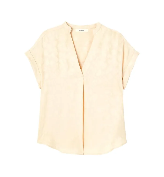 Women ShortSleeved Blouse 8211 Beige Promod Shirts And Tunics Women ShortSleeved Blouse 8211 Beige Promod Shirts And Tunics
