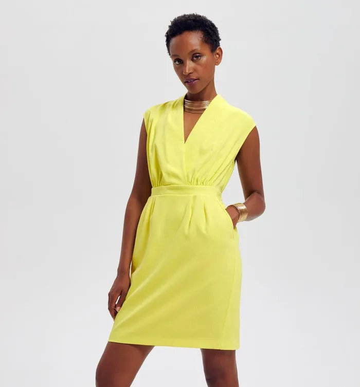 Women Short Sleeveless Dress 8211 Anise Green Promod Dresses