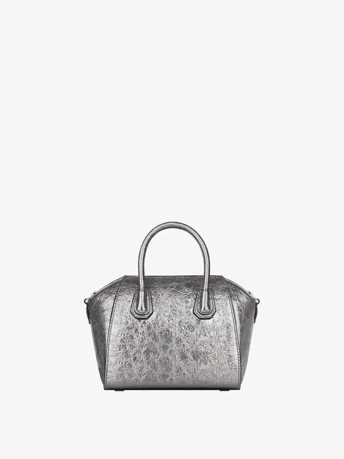 Women Shoulder Bags Givenchy Antigona Toy Bag In Laminated Leather Silvery Greylight Grey Women Shoulder Bags Givenchy Antigona Toy Bag In Laminated Leather Silvery Greylight Grey