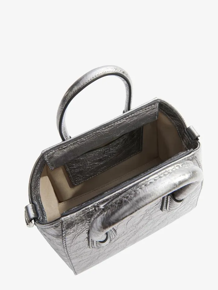 Women Shoulder Bags Givenchy Antigona Toy Bag In Laminated Leather Silvery Greylight Grey Women Shoulder Bags Givenchy Antigona Toy Bag In Laminated Leather Silvery Greylight Grey