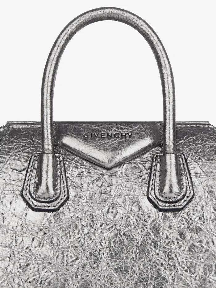 Women Shoulder Bags Givenchy Antigona Toy Bag In Laminated Leather Silvery Greylight Grey Women Shoulder Bags Givenchy Antigona Toy Bag In Laminated Leather Silvery Greylight Grey