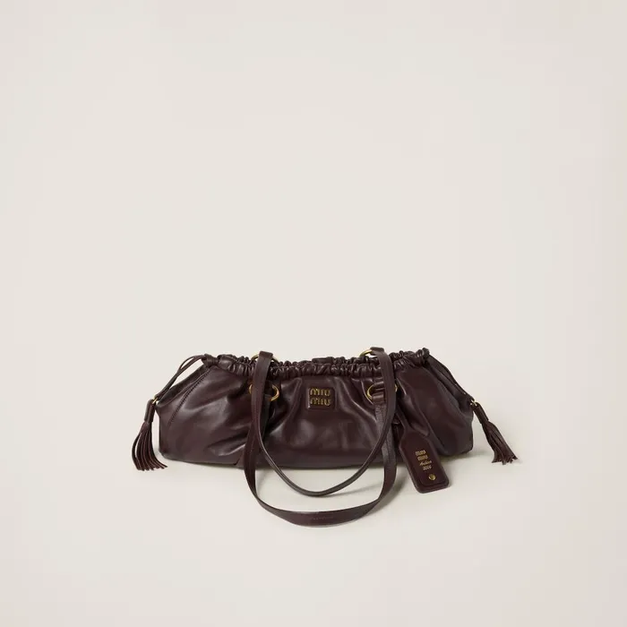 Women Shoulder Bags Miu Miu Joie Nappa Leather Bag Briarwood