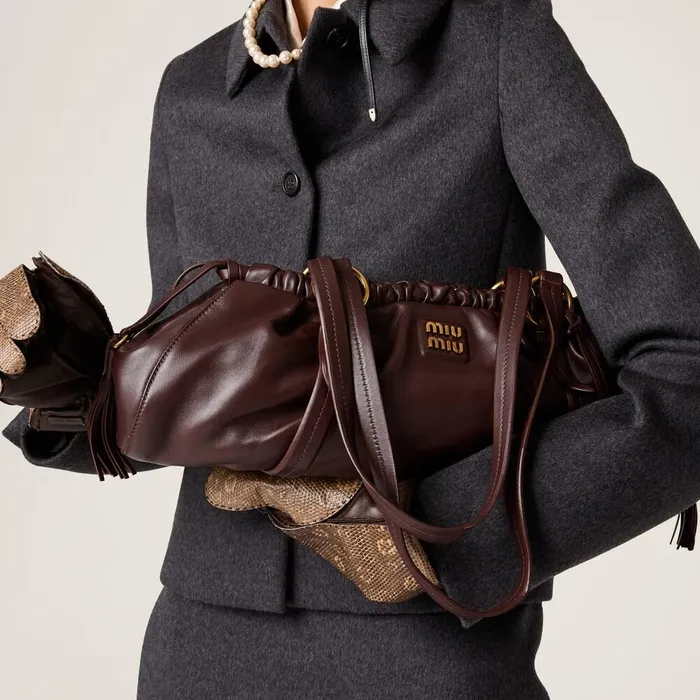 Women Shoulder Bags Miu Miu Joie Nappa Leather Bag Briarwood Women Shoulder Bags Miu Miu Joie Nappa Leather Bag Briarwood