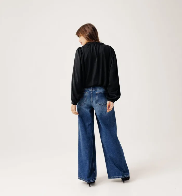 Women Silky Blouse 8211 Black Promod Shirts And Tunics Women Silky Blouse 8211 Black Promod Shirts And Tunics