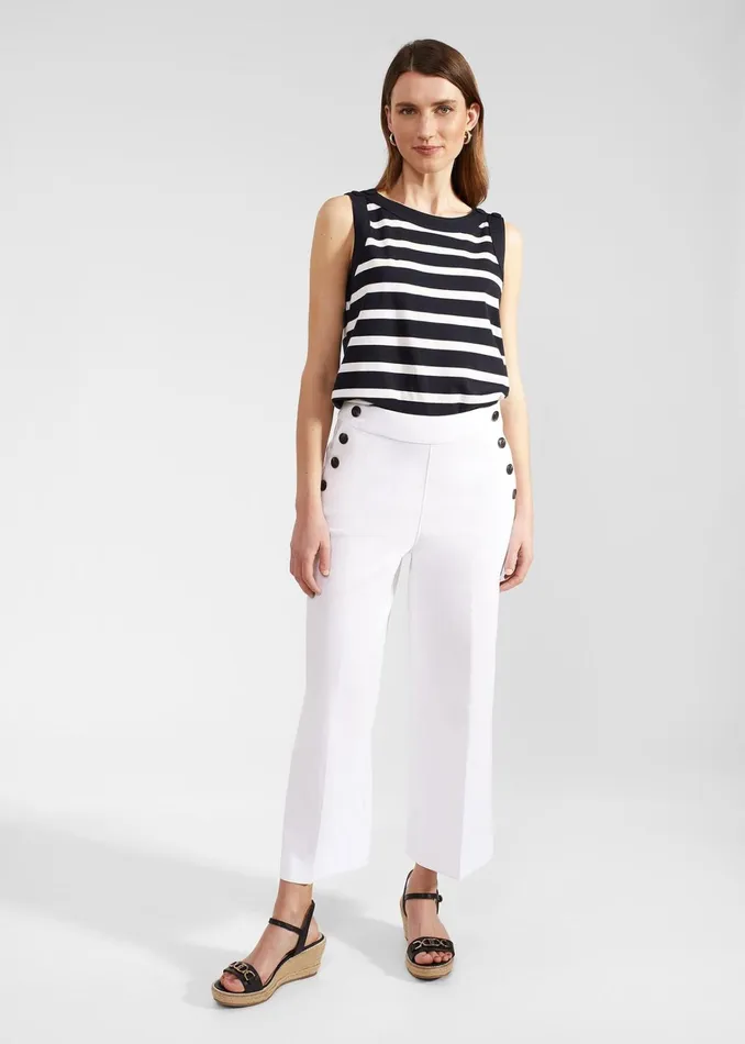 Women Simone Crop Trousers White Hobbs Trousers