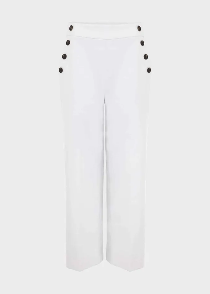 Women Simone Crop Trousers White Hobbs Trousers