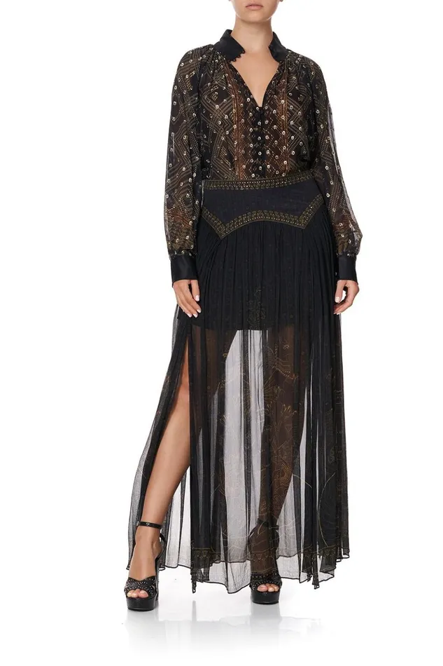 Women Skirts Camilla Maxi Skirt With Shaped Yoke Cobra King