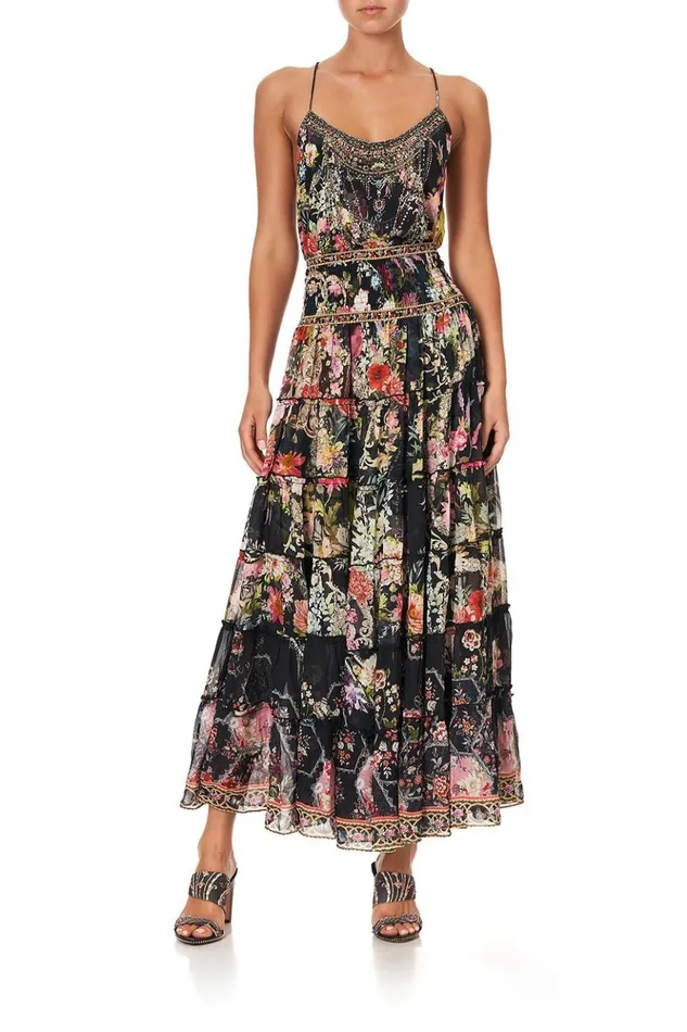 Women Skirts Camilla Shirred Waist Tiered Circle Skirt Hampton Hive