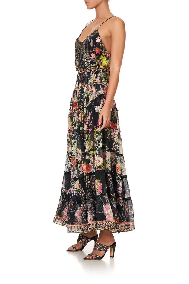 Women Skirts Camilla Shirred Waist Tiered Circle Skirt Hampton Hive