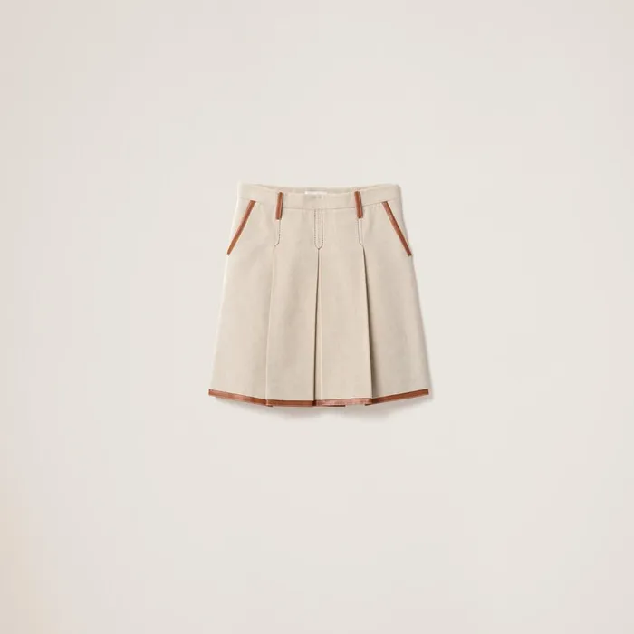 Women Skirts Miu Miu Canvas Skirt Beigecognac