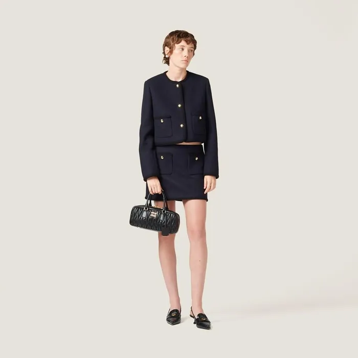 Women Skirts Miu Miu Cloth Miniskirt Navy Women Skirts Miu Miu Cloth Miniskirt Navy