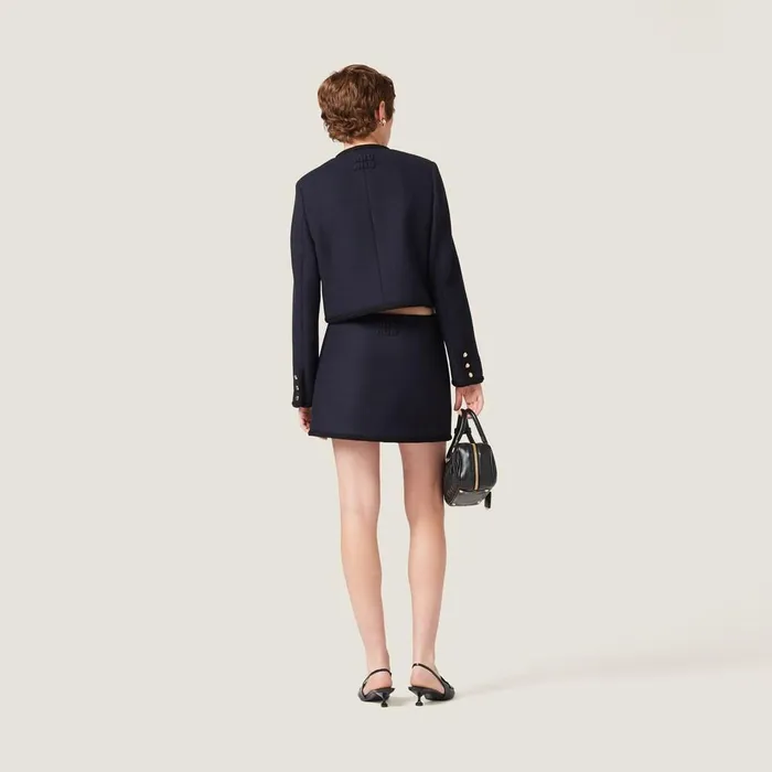 Women Skirts Miu Miu Cloth Miniskirt Navy Women Skirts Miu Miu Cloth Miniskirt Navy