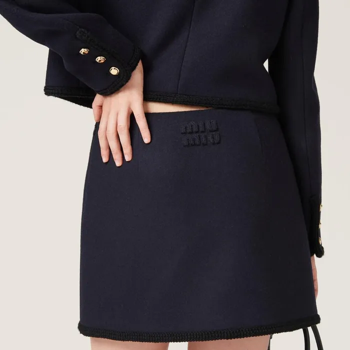 Women Skirts Miu Miu Cloth Miniskirt Navy Women Skirts Miu Miu Cloth Miniskirt Navy