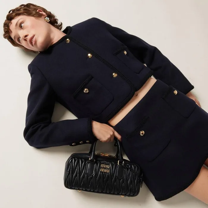 Women Skirts Miu Miu Cloth Miniskirt Navy Women Skirts Miu Miu Cloth Miniskirt Navy