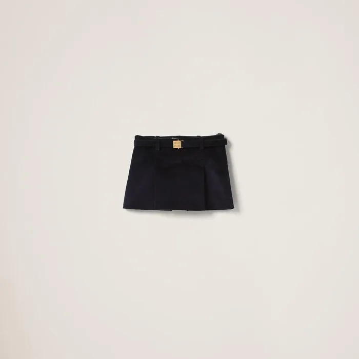 Women Skirts Miu Miu Corduroy Miniskirt Navy