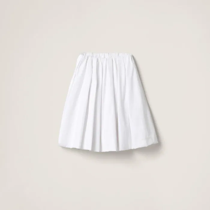 Women Skirts Miu Miu Poplin And Jersey Skirt White