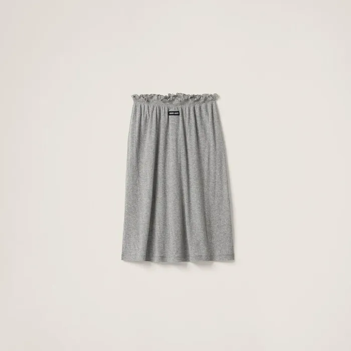 Women Skirts Miu Miu Ribbed Jersey Skirt Grey