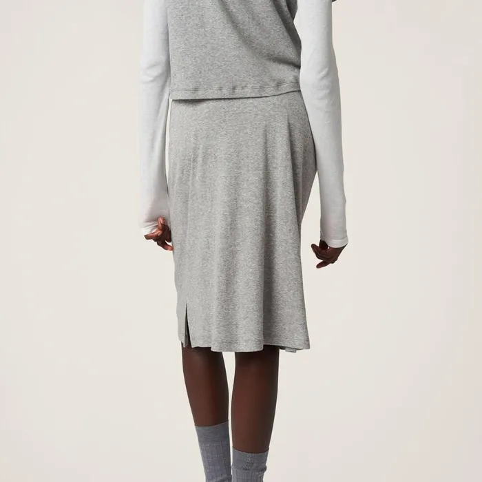 Women Skirts Miu Miu Ribbed Jersey Skirt Grey Women Skirts Miu Miu Ribbed Jersey Skirt Grey