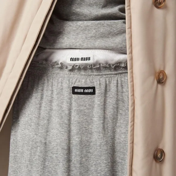 Women Skirts Miu Miu Ribbed Jersey Skirt Grey Women Skirts Miu Miu Ribbed Jersey Skirt Grey