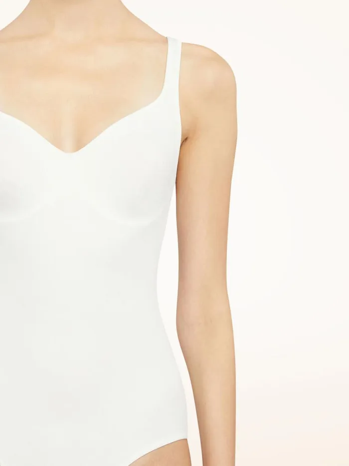 Women Sleeveless Bodies Wolford Mat De Luxe Forming Body White