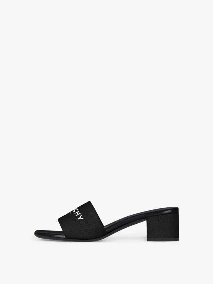 Women Slides and Sandals Givenchy 4G Mules In Canvas Black Women Slides and Sandals Givenchy 4G Mules In Canvas Black